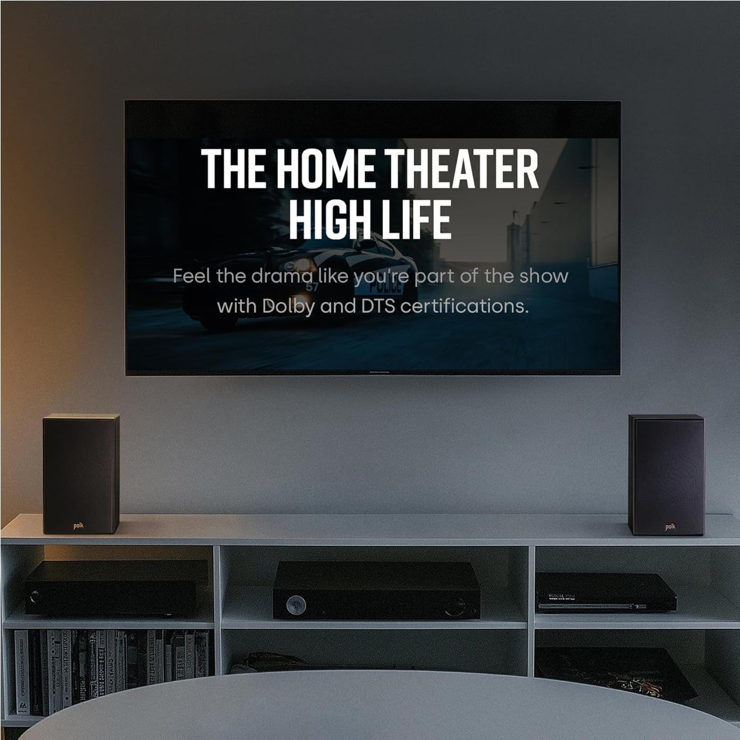T15 Home Theater and Stereo Bookshelf Speakers – Deep Bass Response, Dolby and DTS Surround, Wall-Mountable, Pair, Black