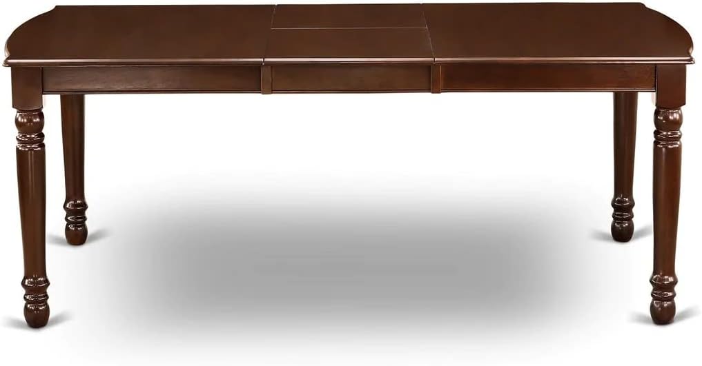 East West Furniture DOCL7-MAH-W 7 Piece Dining Table Set Consist of a Rectangle Dining Room Table with Butterfly Leaf and 6 Wooden Seat Chairs, 42x78 Inch, Mahogany