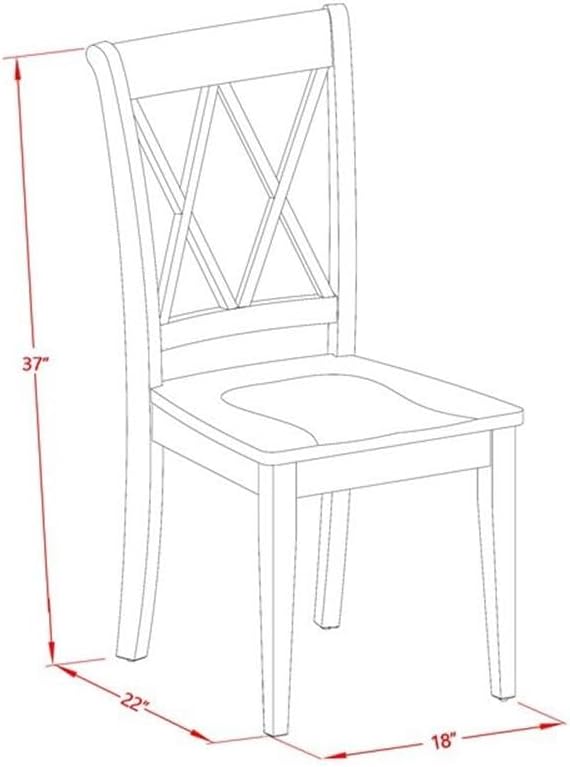 East West Furniture DOCL5-LWH-W 5 Piece Dining Table Set for 4 Includes a Rectangle Kitchen Table with Butterfly Leaf and 4 Dinette Chairs, 42x78 Inch, Linen White
