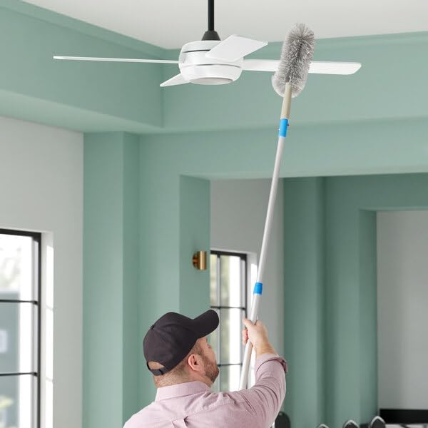 15-Inch Wall, Ceiling and Fan Duster Brush with Vinyl Bristles, Gray