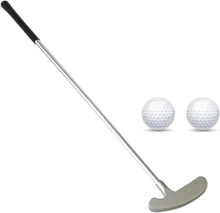 Golf Putter, Two Ways Golf Putters for Men Right/Left Handed-Indoor/Outdoor Mini Kids Club Golf Set-Sturdy Putter Shaft with 2 Plastic Practice Golf Balls for Any Putting Green Mat Home Office