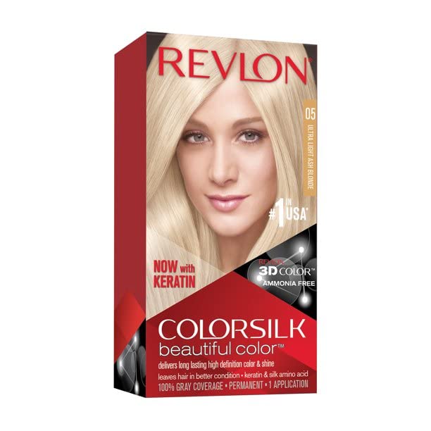 Revlon Colorsilk Beautiful Color Permanent Hair Color, (OLD VERSION) 05 Ultra Light Ash Blonde (Pack of 3)
