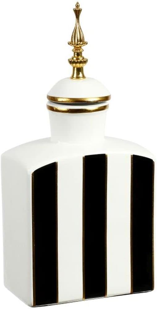 Mark Roberts Spring 2022 Classic Stripe Jar with Lid, Small, 13" - Decorative Jar for Charming Spring Home Decor