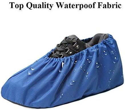 Jron 5 Pairs Premium Reusable Washable Shoe Cover Boot Covers for Contractors (5 Pairs | US 7-9 For Shoes/US 7-8 For Boots, Black)