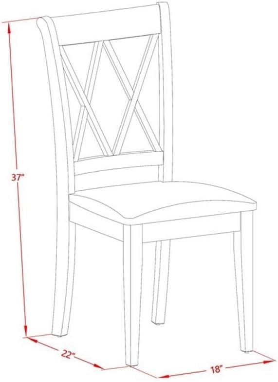 East West Furniture DOCL9-MAH-C 9 Piece Kitchen Table & Chairs Set Includes a Rectangle Dining Table with Butterfly Leaf and 8 Linen Fabric Dining Room Chairs, 42x78 Inch, Mahogany