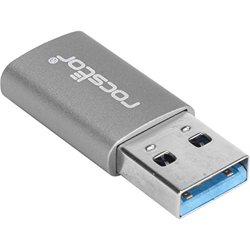 Rocstor Premium Usb 3.0 To Usb C Slim Aluminum Space Gray Adapter - Usb Type-C - 1 X Type 1 X Usb 3.0 Type Male - 1 X Type C Fem
