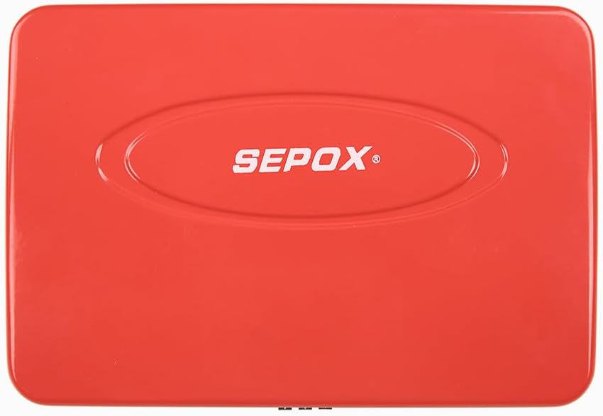 SEPOX® Twins Water/Fire-Resistant Portable Security Case Lock Box Steel, Personal Travel Storage Cabinet for Small Item,3 Ft Cable and Ressetable Combination Lock for Dorm, Car, Sports, Office(Red)