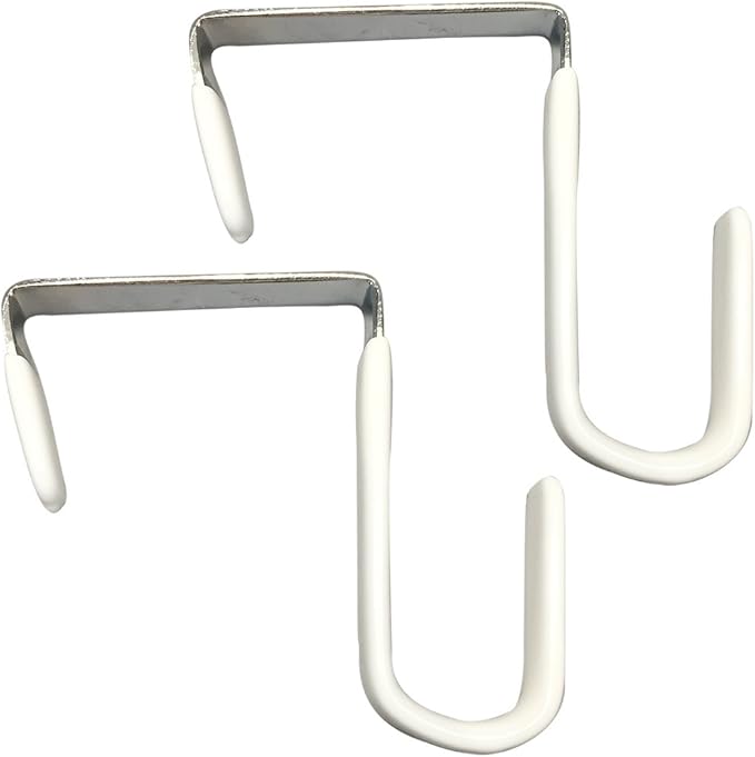 Evelots Over The Door Hooks - 4 Pack - Hangers for Clothes, Towel, Coats, Hats, Handbags - Made of Rubber Coated Steel - Closet, Bathroom, Office