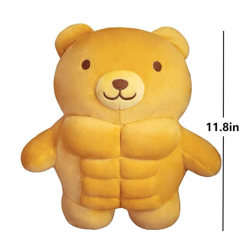 Arkdorz Muscle Teddy Bear Plush Toy,Kawaii Muscle Bear Stuffed Animal Soft Stuffed Plush for Kids Boys Girls