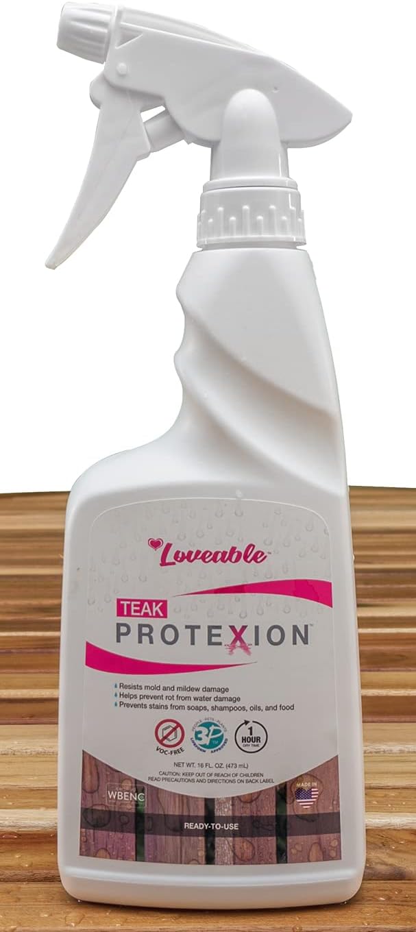 EcoDecors Protective Bundle – Loveable Teak Conditioning Oil, Teak Furniture Cleaner, and Protexion Teak Sealer Spray Bottle