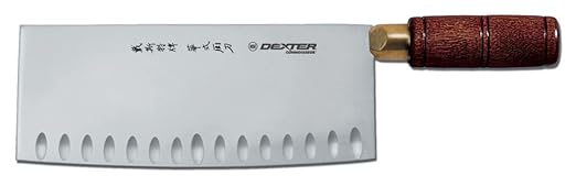 Dexter-Russell S5198GE-PCP Traditional 08210 Chinese Chef’s Knife, 8" x 3-1/4" Duo-Edge DEXSTEEL High Carbon Blade, Hardwood Handle, Professional Heavy Duty Kitchen Cook’s Knife Chinese Style
