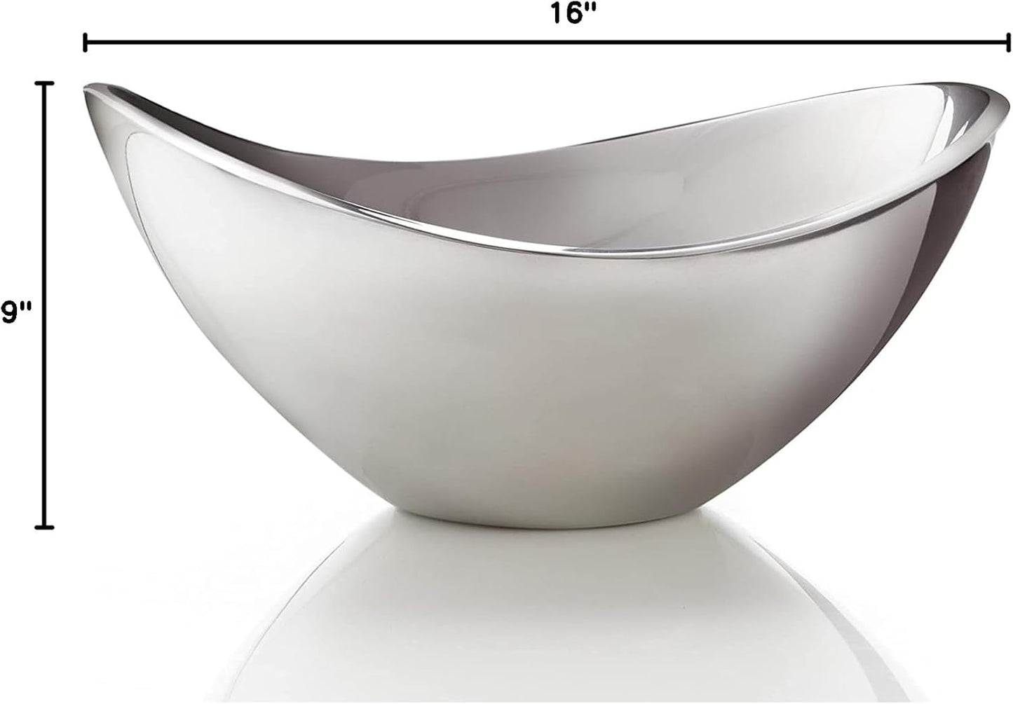 Nambé Grande Butterfly Bowl, 16-Inch Elongated Sculptural Serveware with Winged Curves – Modern Decorative Alloy Serving Bowl & Centerpiece for Dining Table, Buffet, or Home Décor & Entertaining