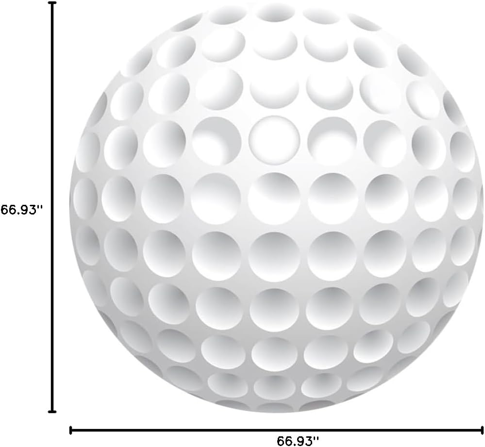 Laeacco 5.5x5.5ft Golf Theme Round Backdrop White Golf Ball Circle Backdrop Cover Golf Sports Themed Birthday Photo Background for Men Women Birthday Sports Match Games Club Party Portrait Booth Props
