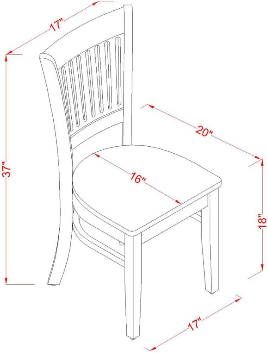 East West Furniture DLVA3-BLK-W 3 Piece Dinette Set for Small Spaces Contains a Round Dining Table with Dropleaf and 2 Dining Chairs, 42x42 Inch, Black