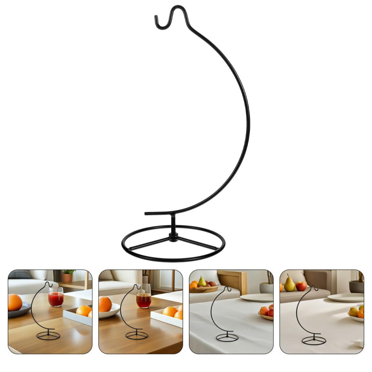 UKCOCO 2pcs Moon-shaped Iron Hanging Stand Small Plant Holder Ornament Display Rack for Air Plants and Glass Terrariums Indoor Home Décor