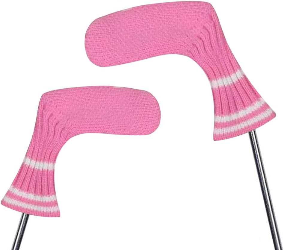 Scott Edward 1/7/10 Pcs Knitted Golf Club Head Covers for Irons Wedge Cuteness and Basically Socks Shape Washable Golf Club Head Protector on Classic Stripes Style,Double Sided Customization