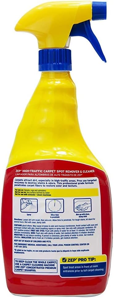 Zep High Traffic Carpet Cleaner - 32 Ounces (Case of 12) ZUHTC32 - Penetrating Formula Removes Deep Stains. Make High-Traffic Areas Look New Again