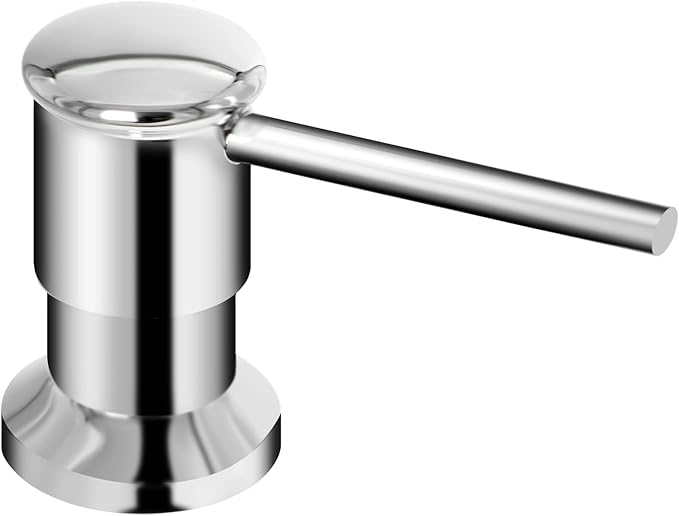 Chrome Soap Dispenser for Kitchen Sink Counter Dispenser 17 OZ Bottle Built in Refill from The Top