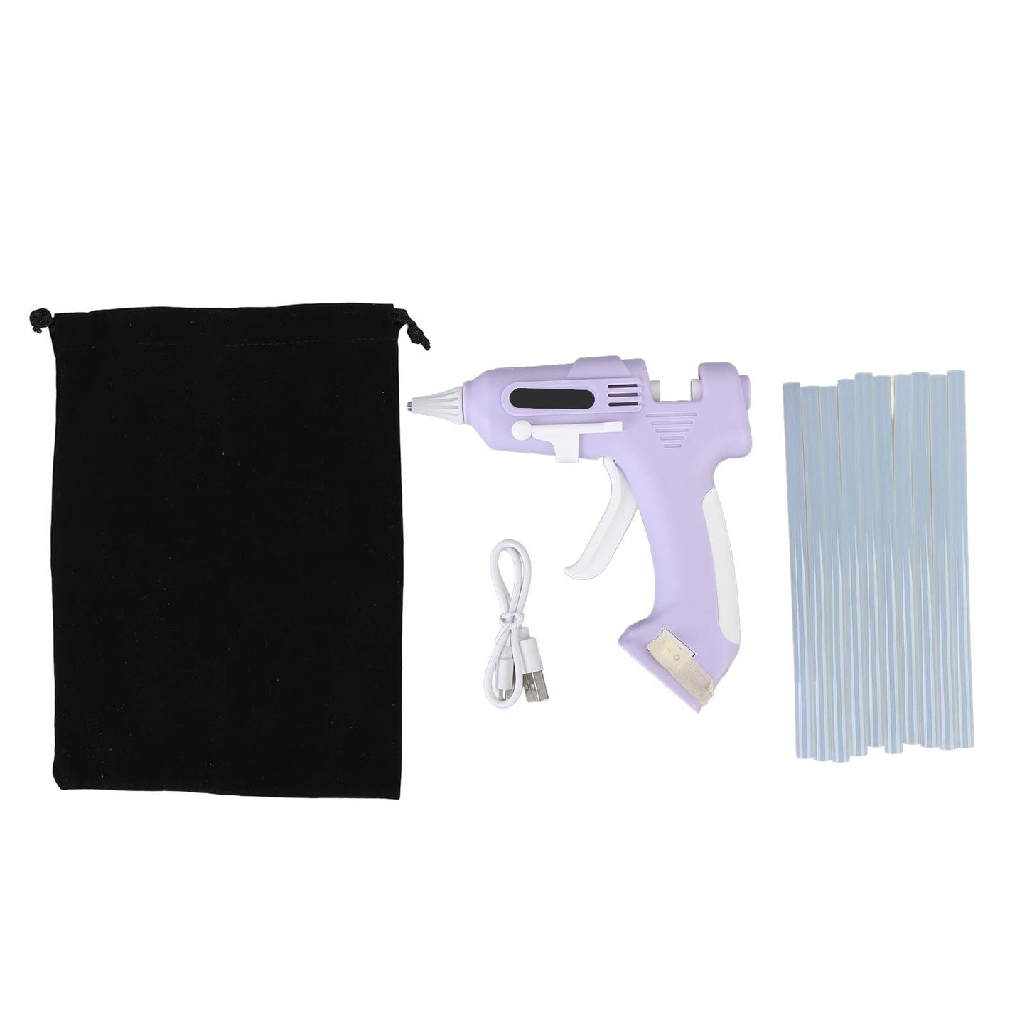 Cordless Hot Glue Gun Kit, High Temperature Mini Electric Hot Glue Kit with 10Pcs 7mm High Adhesion Sticks, Hot Melt Glue Tool for Home Repair, Arts & Crafts (Violet)