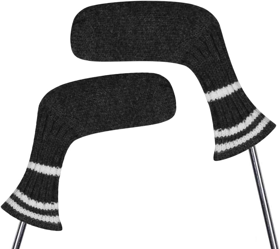 Scott Edward 1/7/10 Pcs Knitted Golf Club Head Covers for Irons Wedge Cuteness and Basically Socks Shape Washable Golf Club Head Protector on Classic Stripes Style,Double Sided Customization