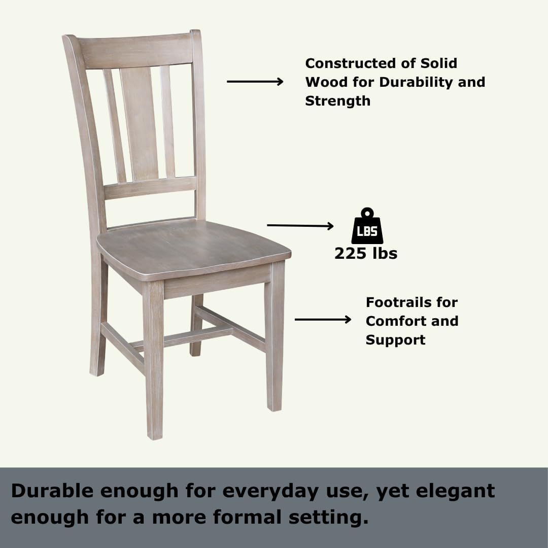 International Concepts Set of Two San Remo Splatback Chairs, Washed Gray Taupe