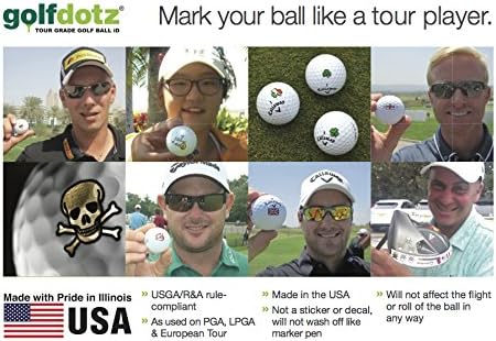 Golfdotz - USGA Rule Conforming Golf Ball Markers, Golf Ball Stickers for Marking Balls, No More Smearing from Stamps, Gifts for Golfers, Dads, and Retirees, (Tropical Collection; 18-32 Count)