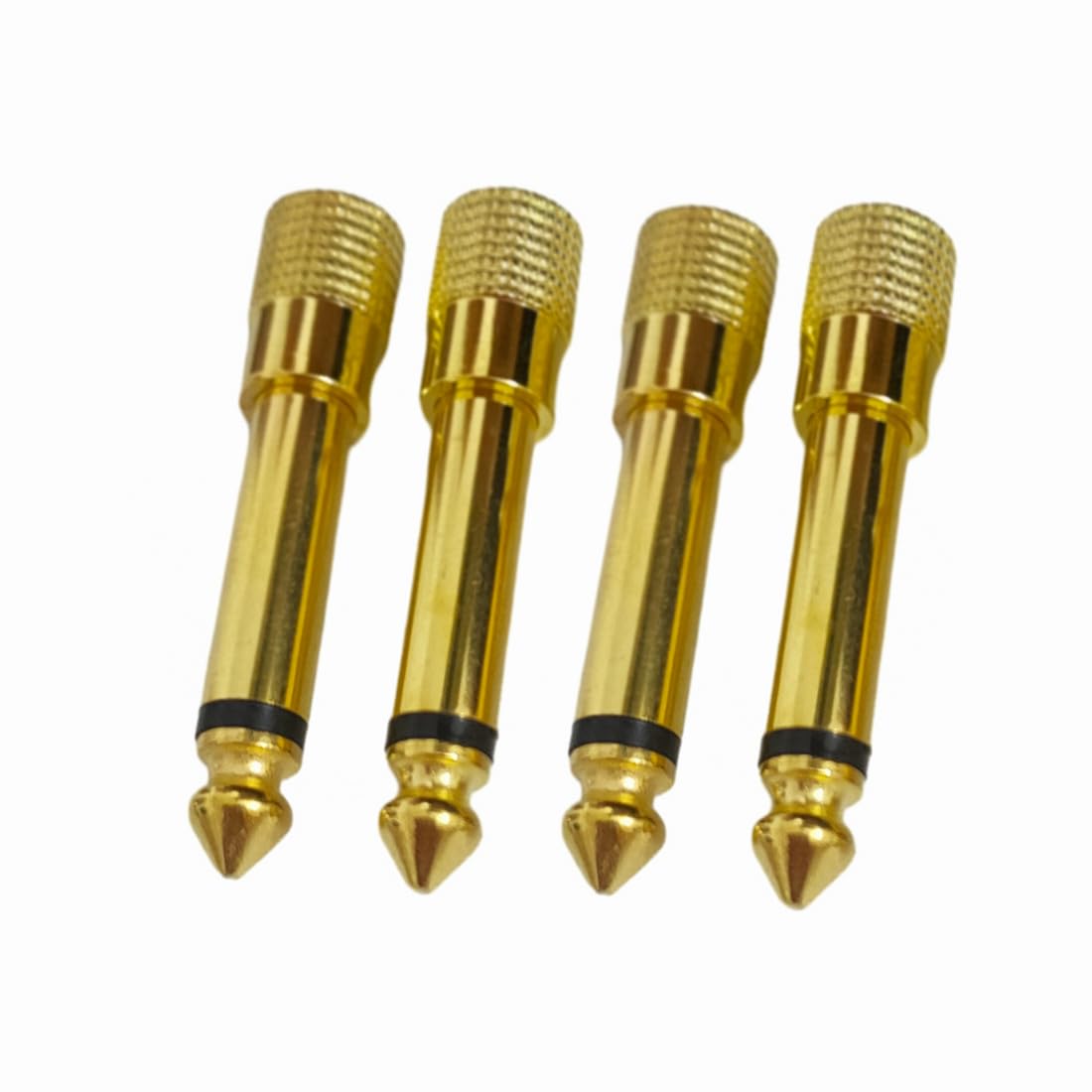 bnafes 1/4 Mono to 1/8 Mono Adapter, 6.35mm TS Male Plug to 3.5mm Female (Mono to Mono) Audio Adaptor Audio Connector Golden - (4 Pcs) -Like New