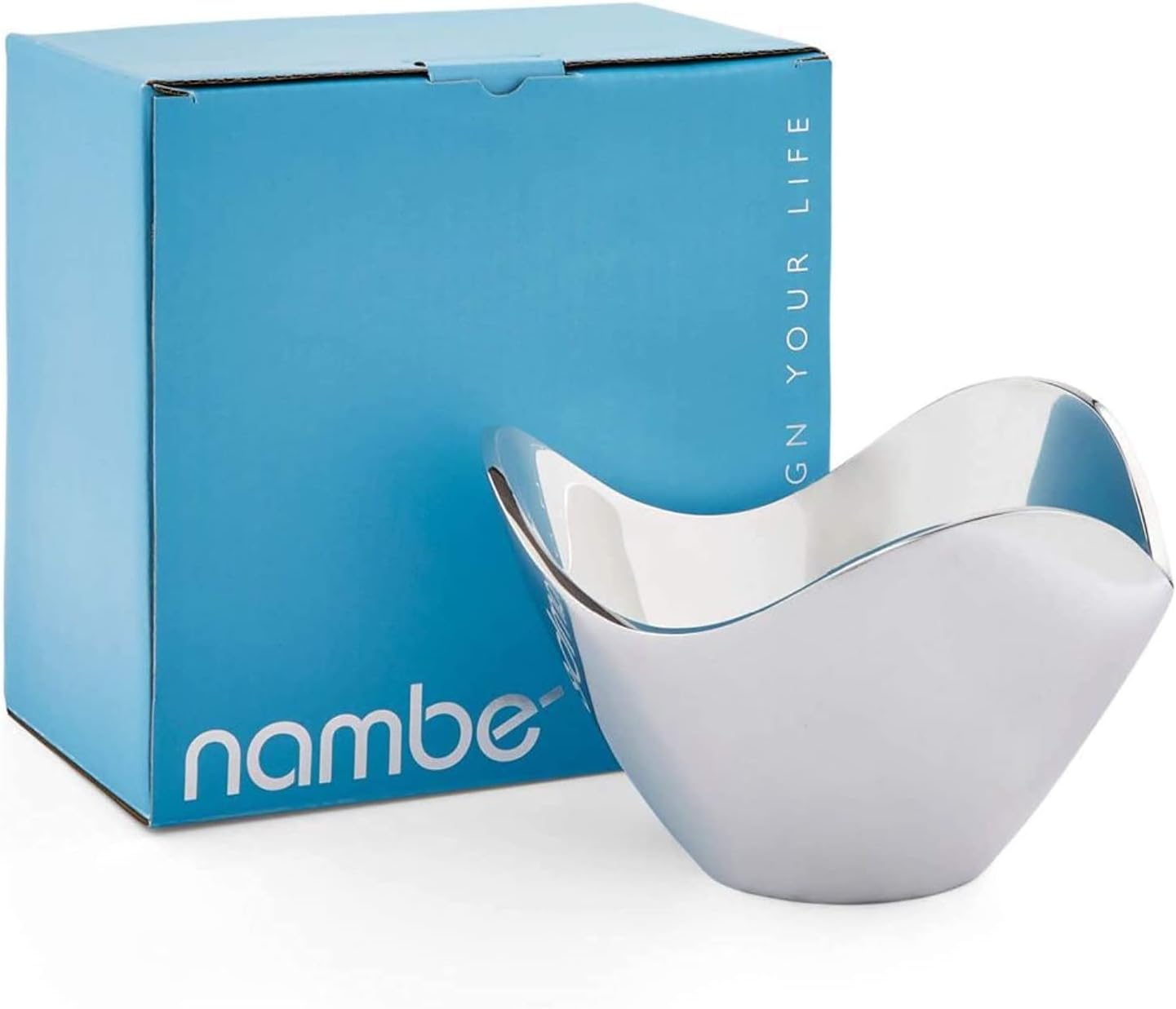 nambe Serve ware Collection Wave Bowl, Silver Serving Bowls, Large Salad Bowls for Kitchen, Entertaining, Side Dishes, Pasta, Dinner Parties, Kitchen Decor, Oven Safe, Easy Clean (9”)