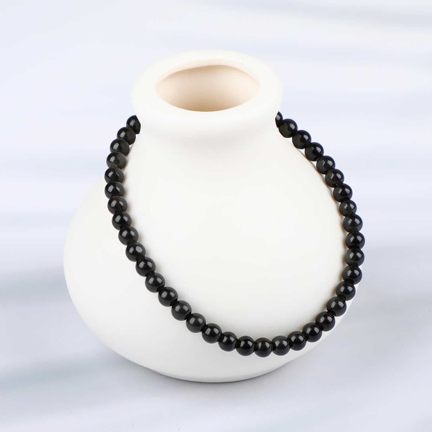 LPBeads Handmade Natural Gemstone Stretch Elastic 4m Black Obsidian Bracelet Healing Crystal Round Stone Beads Jewelry Gifts for Women Men