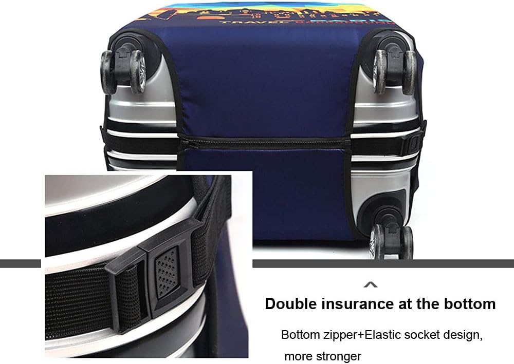 MosaiRudo Thicker Luggage Cover Elastic Suitcase Cover Protector Fits 18-32 Inch Suitcase Travel Accessories (Alphabet Graffiti, S)