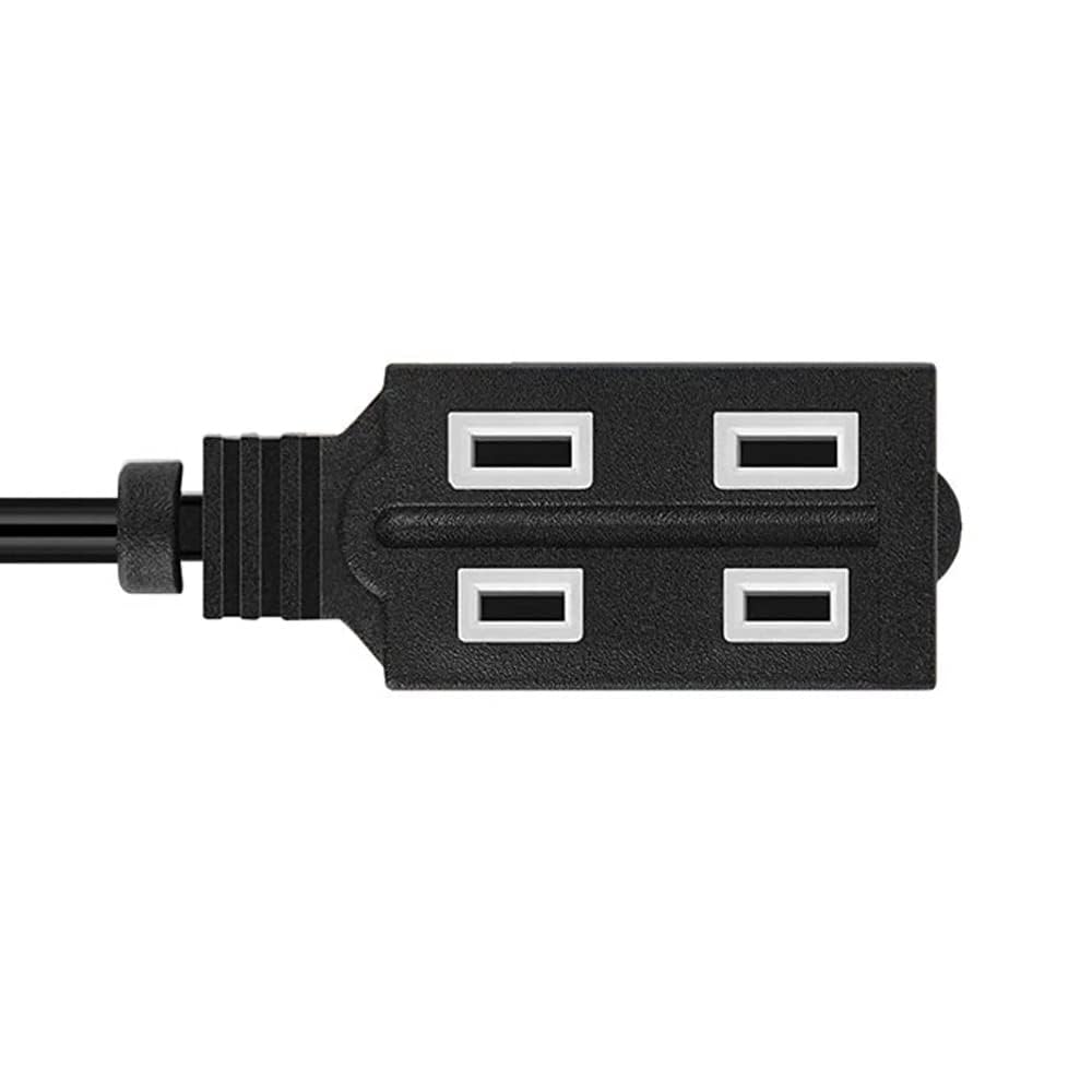 Cmple - 3-Outlet Extension Power Cord 2 Prong Outlet Extender Cable 13 Amps, 125V, Household For Indoor Use With Protective Outl
