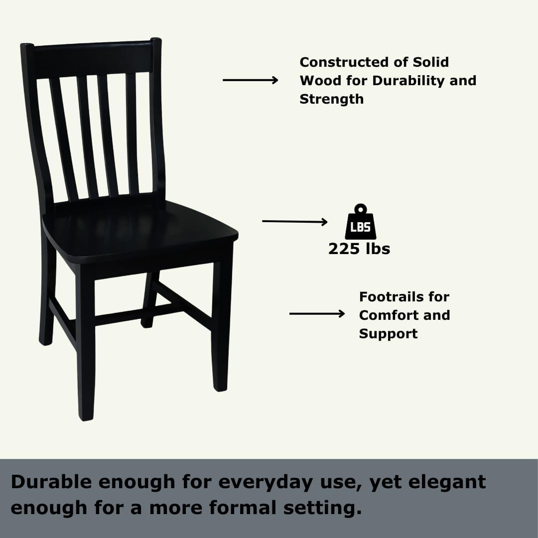 International Concepts Pair of Schoolhouse Chairs Black