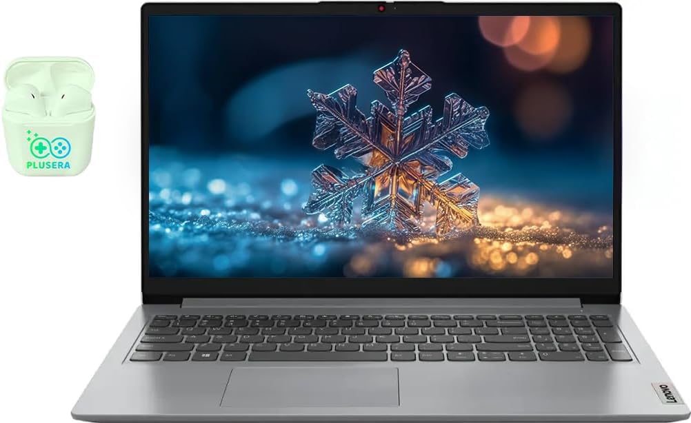 Lenovo IdeaPad 15.6 Laptop, Windows 11 Pro with 1-Year Microsoft Office 365 Included, Intel Celeron Processor, PLUSERA Earphones
