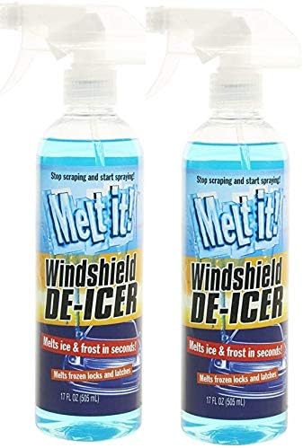 E·Z·R Windshield De-Icer. Melt it! Instantly Melts Ice & Winter Frost For Car Windshields, Windows, Mirrors, Key Locks, & Latches, Snow Melting Defrost Liquid For Car Window Cleaner, 17 Fl Oz, 2-Pack