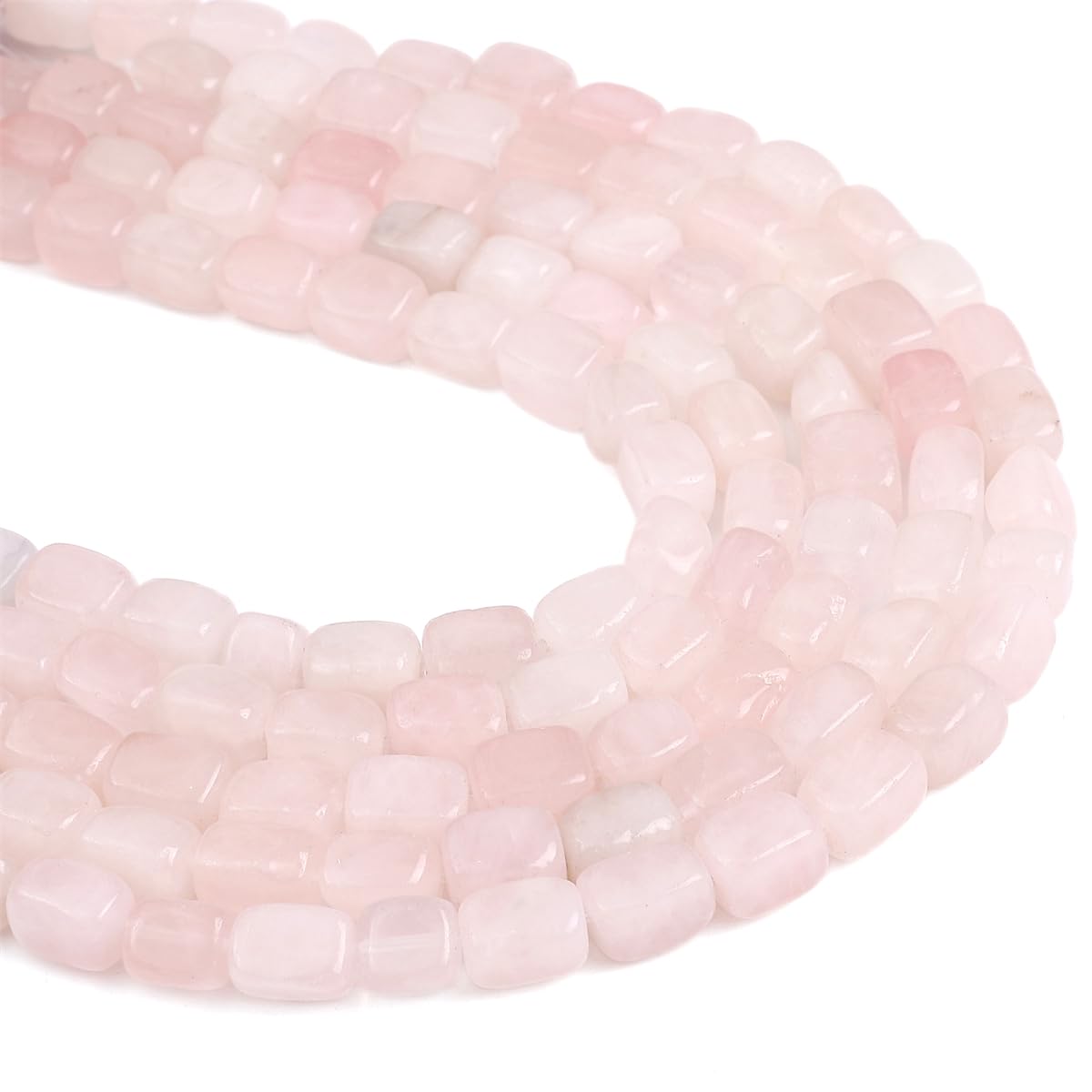 BEADIA Natural Rose Quartz Cuboid Stone Loose Semi Gemstone Beads for Jewelry Making 8mmx12mm 38cm/Strand