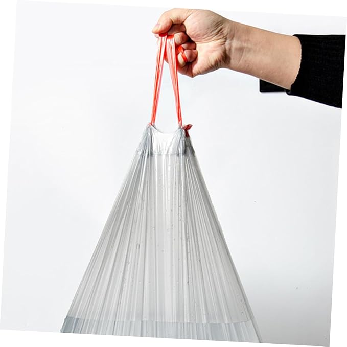TOYANDONA 5 Rolls Thickened Drawstring Trash Bags Disposable Portable Rubbish Bags for Kitchen Use Garbage Pouches Easy to Carry and Store Random Color