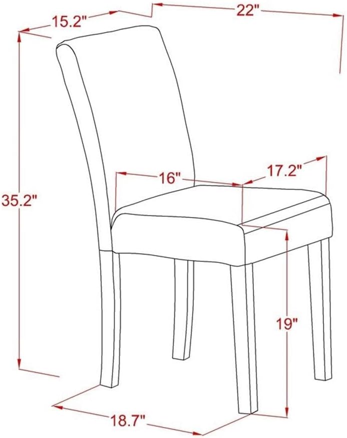 East West Furniture X697AB106-5 5 Piece Kitchen Table & Chairs Set Includes a Rectangle Dining Table with X-Legs and 4 Shitake Linen Fabric Parson Dining Chairs, 40x72 Inch, Multi-Color