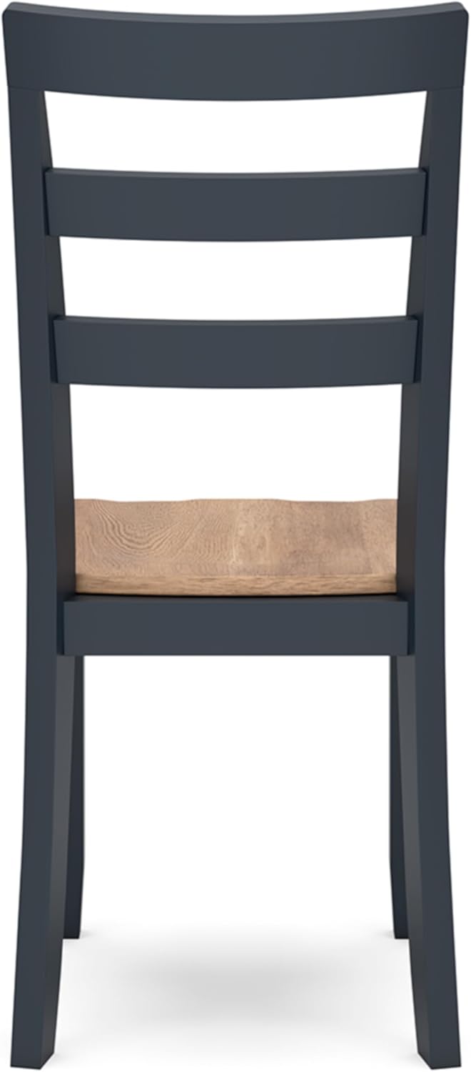 Signature Design by Ashley Gesthaven Solid Wood Frame Dining Chair, Set of 2, Blue/Natural