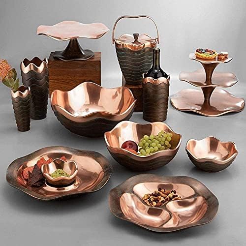Nambe Copper Canyon Bowl | 7Inch Fruit Bowl for Kitchen Counter, Table, Mantel Dcor | Decorative Scalloped Edge Vegetable Basket | Salad Serving Bowl | 21.5 Ounce