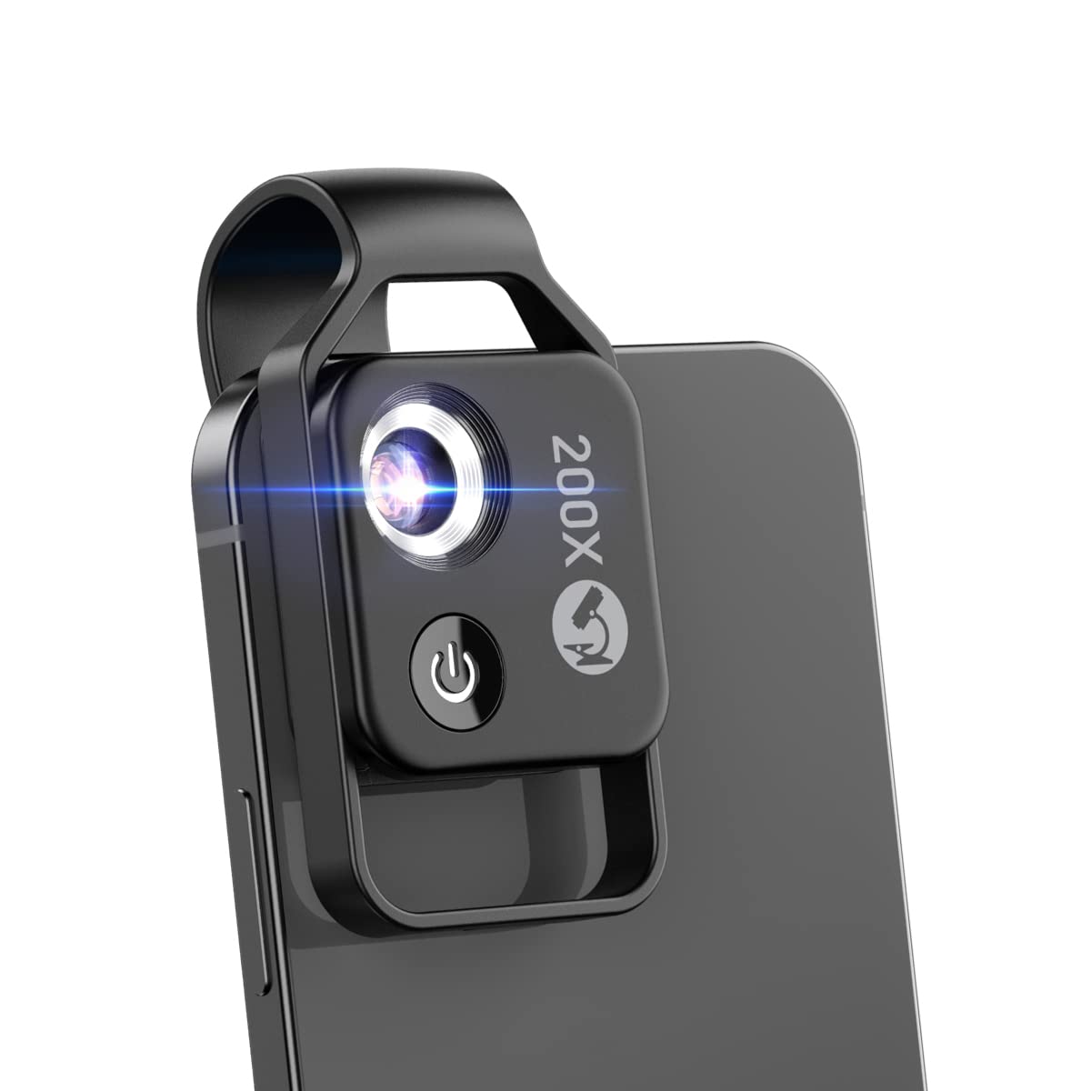 200X Phone Mini Pocket Microscope with LED Light/Universal Clip, Nano Zoom Portable Digital Microscope Camera Attachments for 99