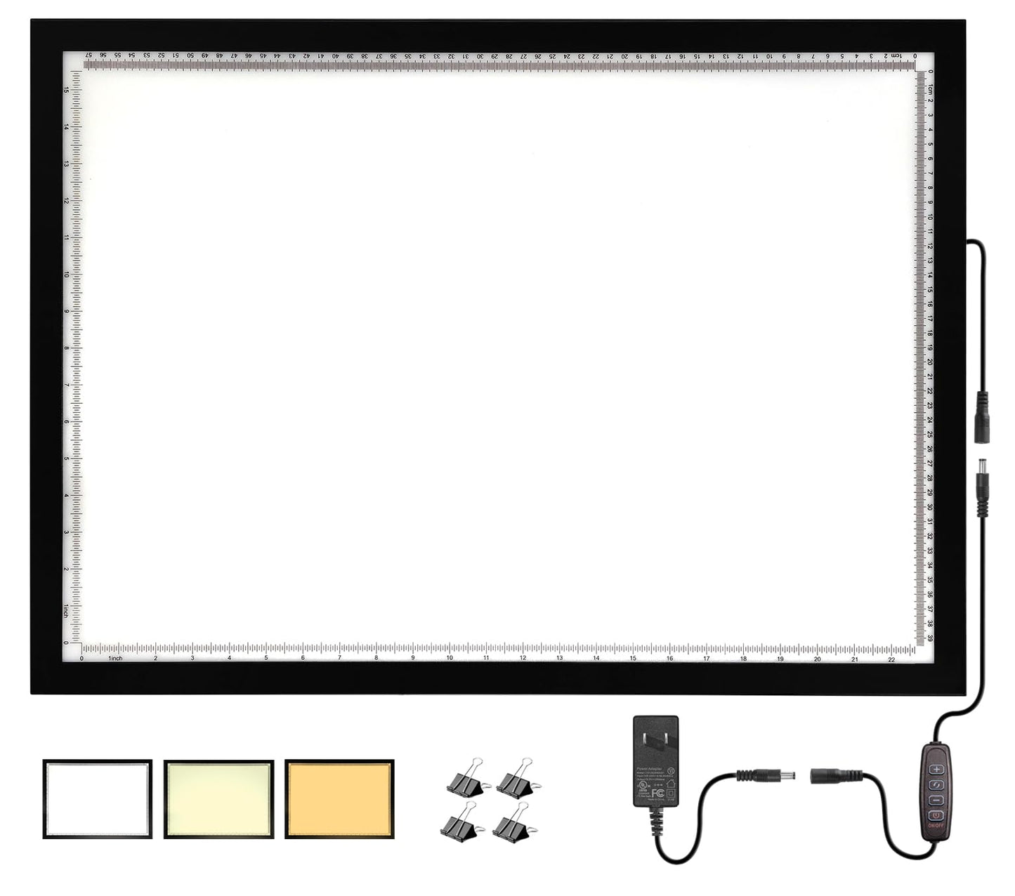 WELZK 10000+ LUX High Bright Light Pad A2, 3 Colors Light Board with UL Adapter. 10 Levels/Stepless Dimming for Diamond Painting