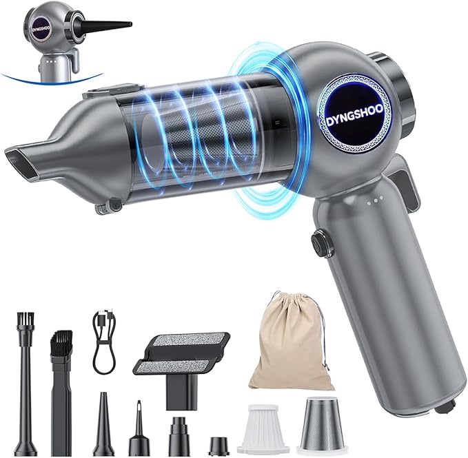 Handheld Car Vacuum Portable Cordless(Equipped with a one-Touch Window Breaker and Seatbelt Cutter ) Car Vacuum Cleaner with 25000Pa Ultra-Strong Suction,Design for Drivers, Home, Pet Hair