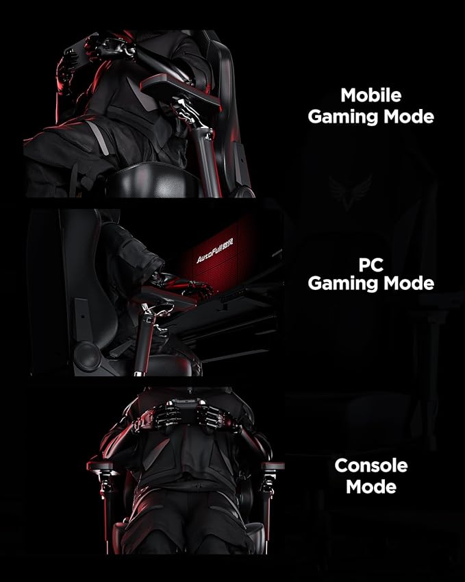 AutoFull M6 Gaming Chair, Ergonomic Office Chair with Ventilated Heating, AUTO Dynamic Tracking Lumbar Support, 6D Adjustable Armrests and Footrest (Black)