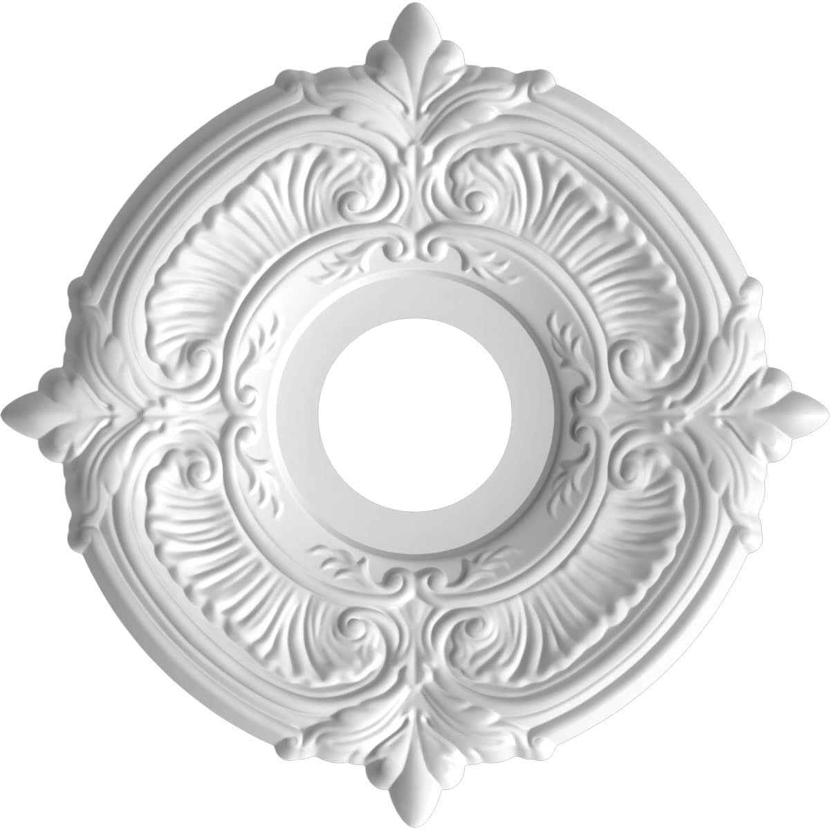 Ekena Millwork 13Od X 3 1/2Id X 3/4P Attica Thermoformed Pvc Ceiling Medallion (Fits Canopies Up To 5), Aged Dark Steel