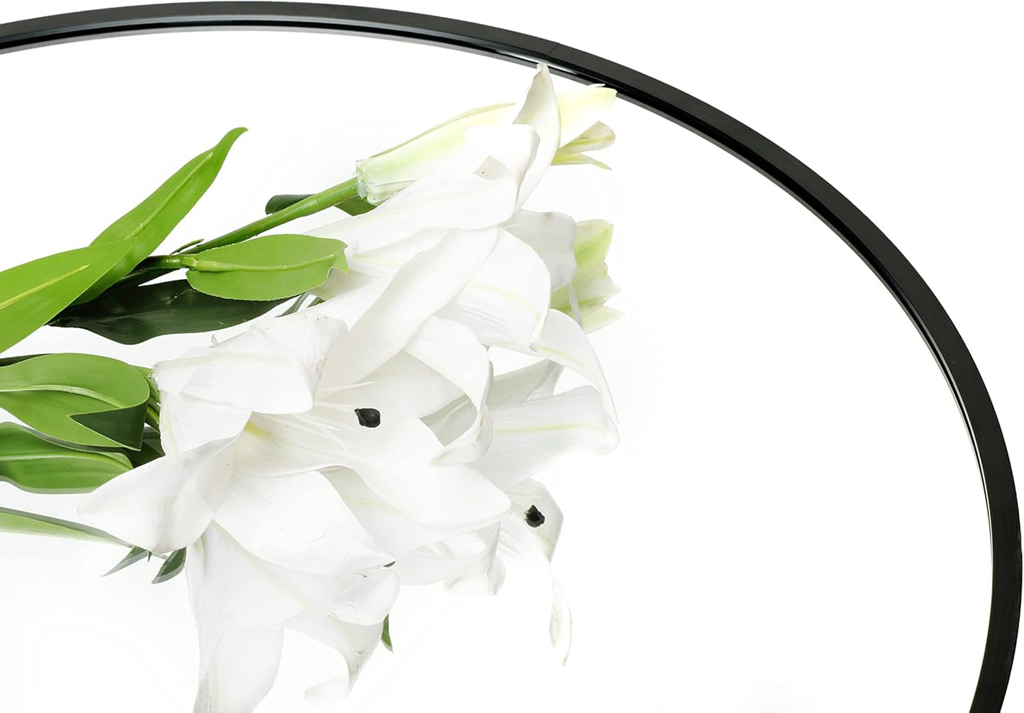 FrameWorks 24" Deluxe Contemporary Black Circular Aluminum Mirror