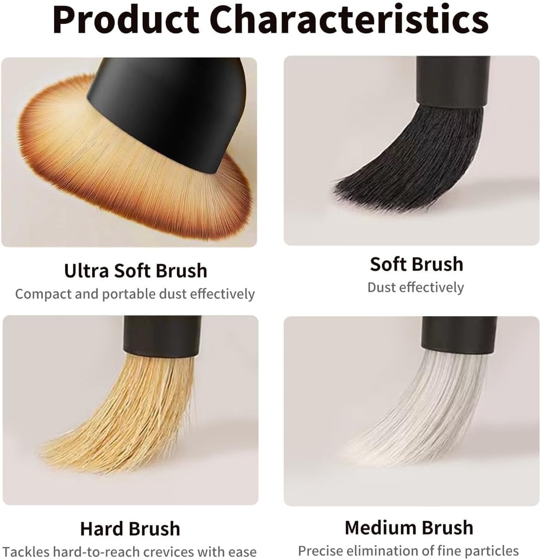 QioTceen Car Detailing Brush Set - 4-Piece Kit for Interior & Exterior Cleaning - Premium Car Wash Brush for Professional Results car Duster Interior