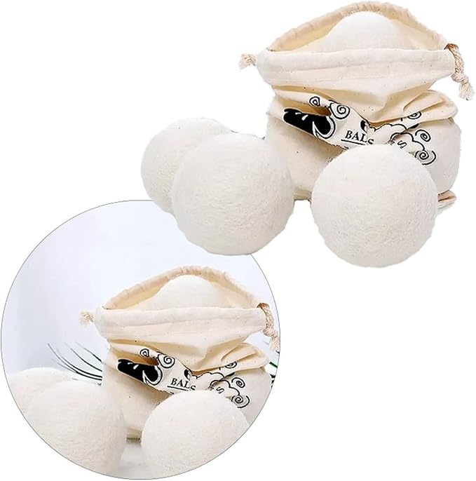 CHICIRIS Wool Dryer Balls, 6PCS Fabric Softener for Shortening Drying Time, Laundry Balls for Fluffy Fabrics, Baby Showers, Christmas