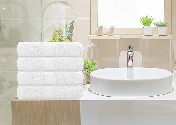 DAN RIVER 6-Pack Premium Hand Towels (16x28 Inches) - 100% Cotton, Ultra Soft, Lightweight, Highly Absorbent Towels for Bathroom, Spa, Gym, Salon, Hotel, and Travel - 550 GSM โ White