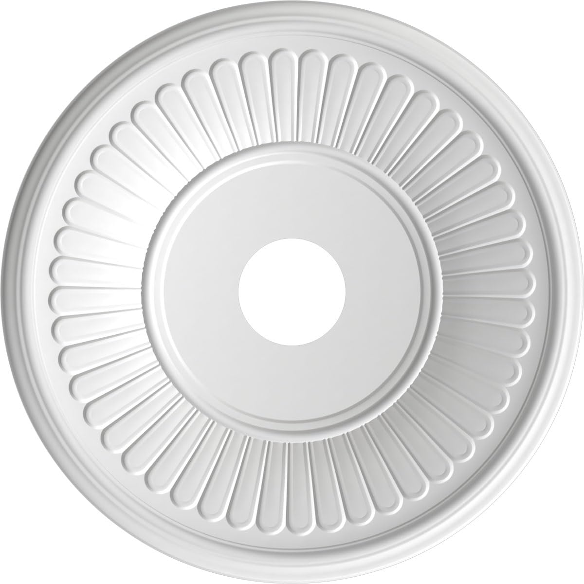 Ekena Millwork Cmp19Beeru Berkshire Thermoformed Pvc Ceiling Medallion (Fits Canopies Up To 8 3/8), 19Od X 3 1/2Id X 1P, Univers