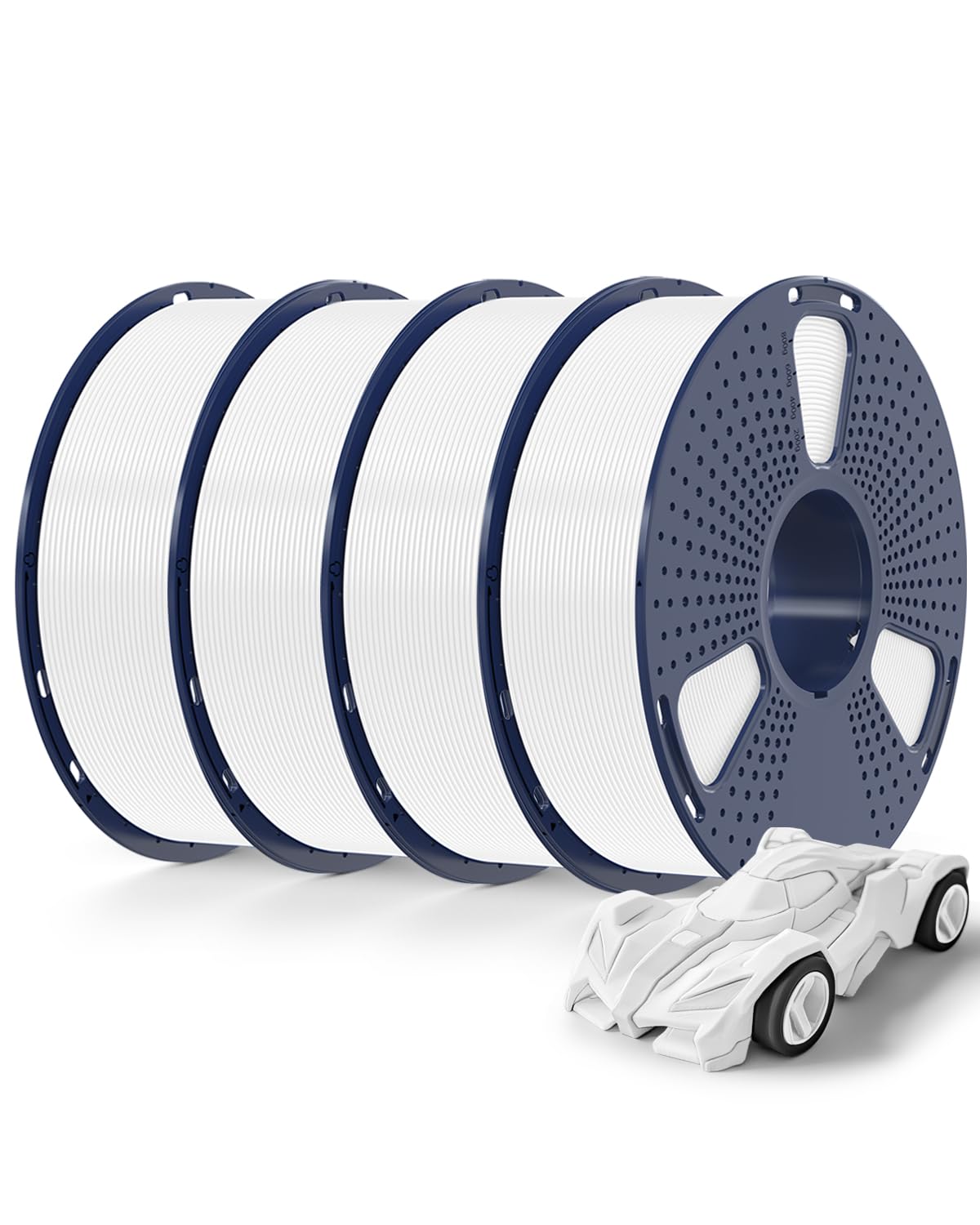 SUNLU High Speed PETG Filament 1.75mm 4KG Bundle, 3D Printer Filament 4kg, 1kg per Spool, Pack of 4, 4 Colors, White *4 Packs